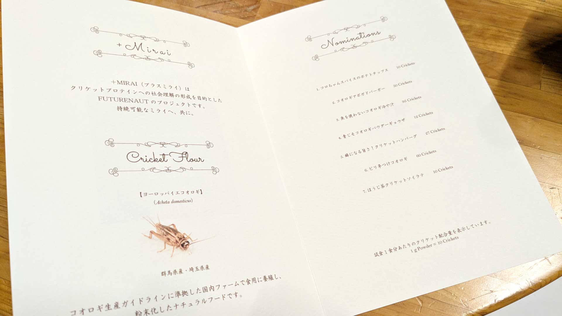 コオロギレシピグランプリ審査会メニュー